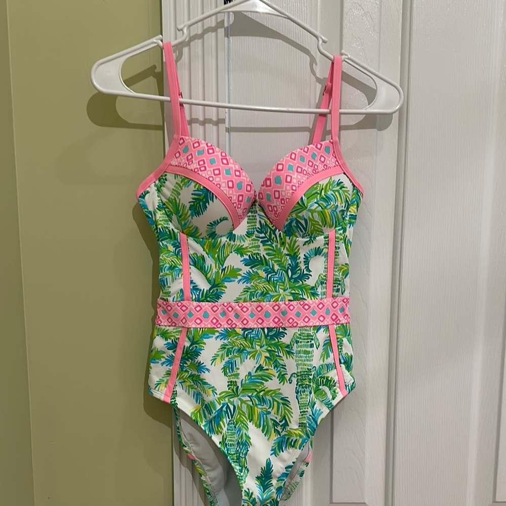 Lilly Pulitzer White and Pink Swimsuit